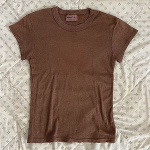 Michael Stars Brown-Gold Tee